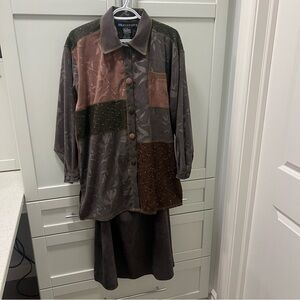 NWT Vintage IB DIFFUSION 2 PCE Colorblock Jacket and Skirt | Size 14